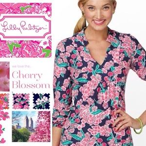 LILLY PULITZER Joycee Cherry Blossom Tunic Shirt
